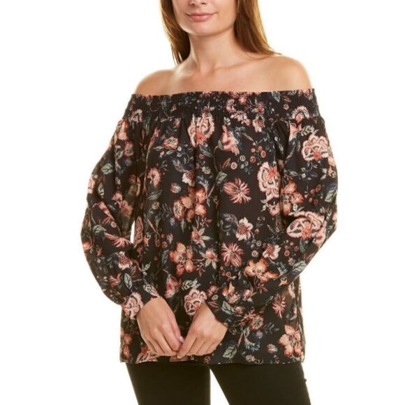Sachin & Babi Chloe Top Floral Off the Shoulder Smocked Loose Fit - Picture 1 of 10